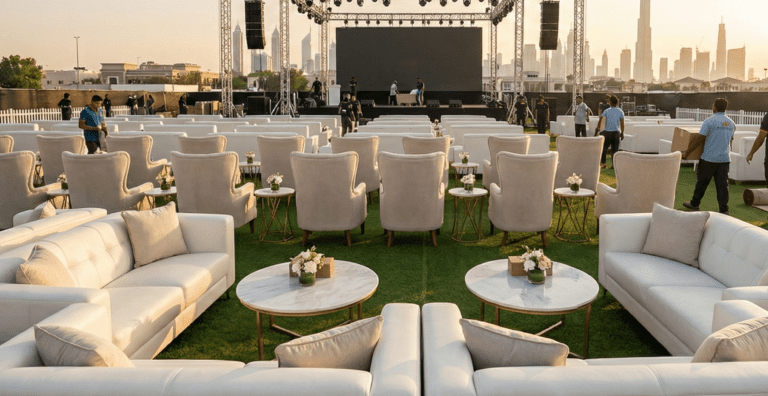 Table and Chair Rentals in Dubai: The Essential Foundation for Every Successful Event